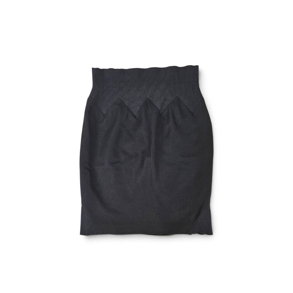 Vintage Jean Paul Gaultier Skirt Midi Black Stretch 90's - Size Medium